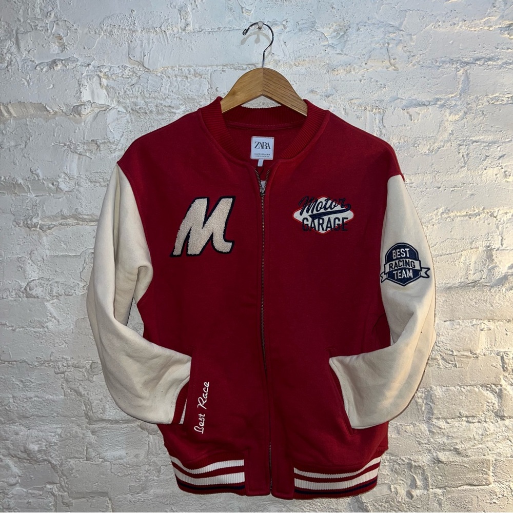 Zara Kids Red and White Racing Jacket